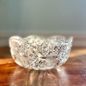 Antique Crystal Punch Bowl